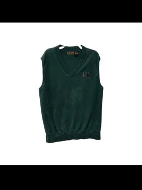Men's V-Neck Sweater Vest in Deep Green